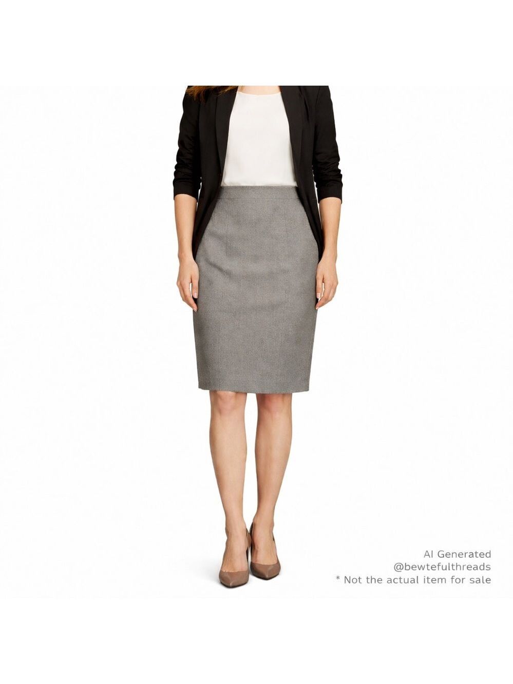 Kasper Grey Pencil Skirt lined Tailored office career